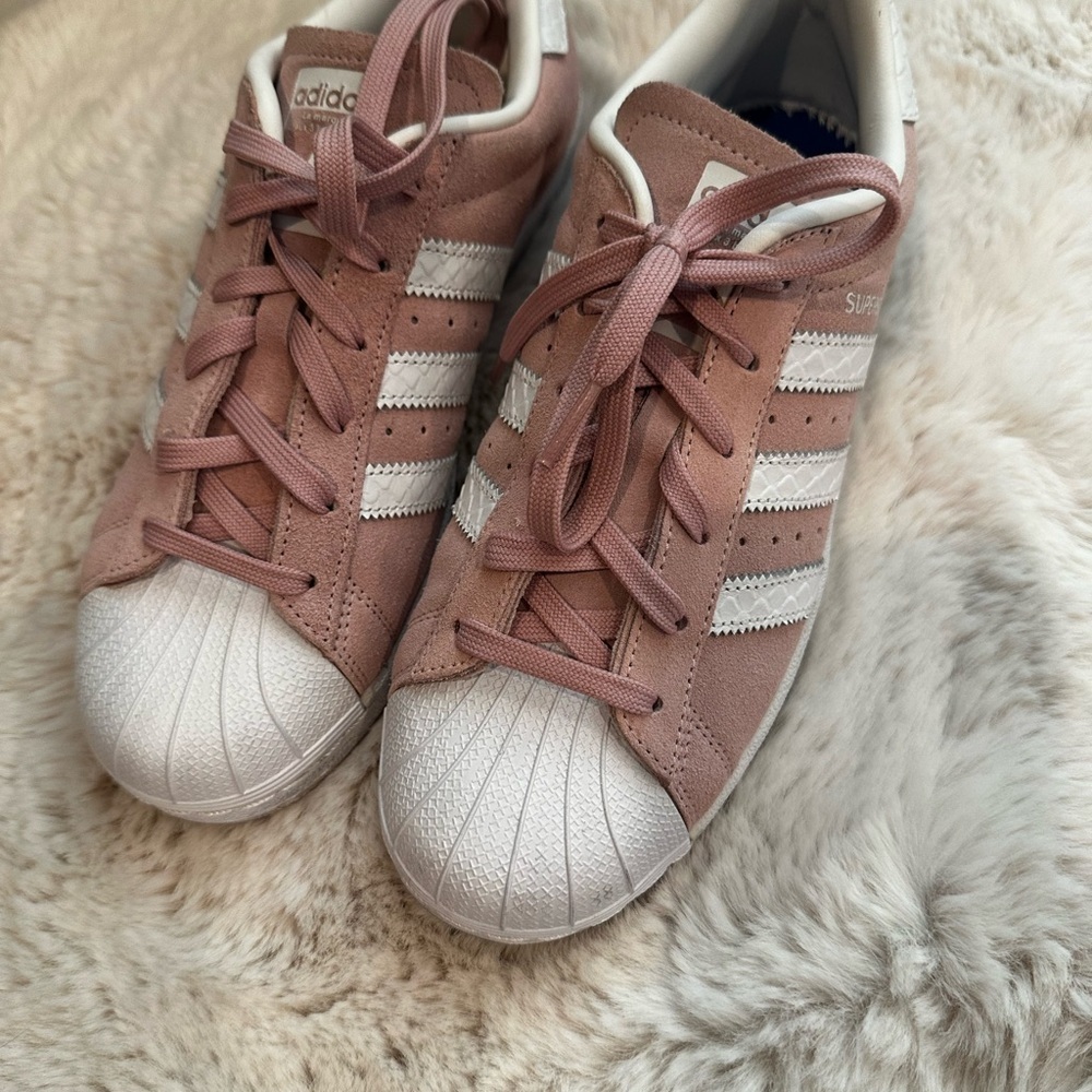 Adidas Blush and White Casual Shoes